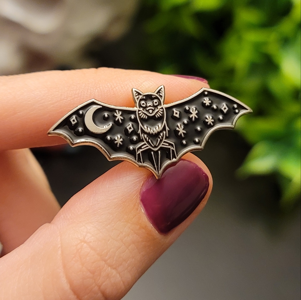 Night Sky Bat Enamel Pin